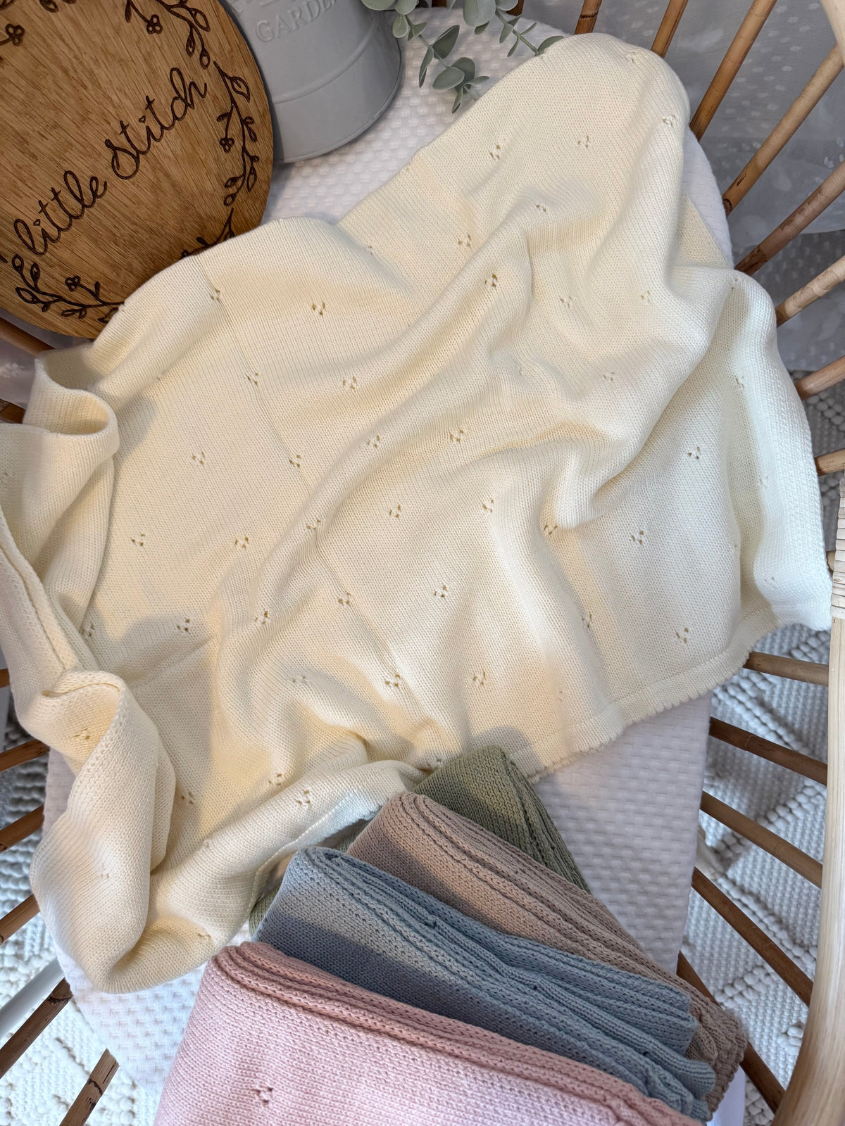 Plain name - pointelle blanket