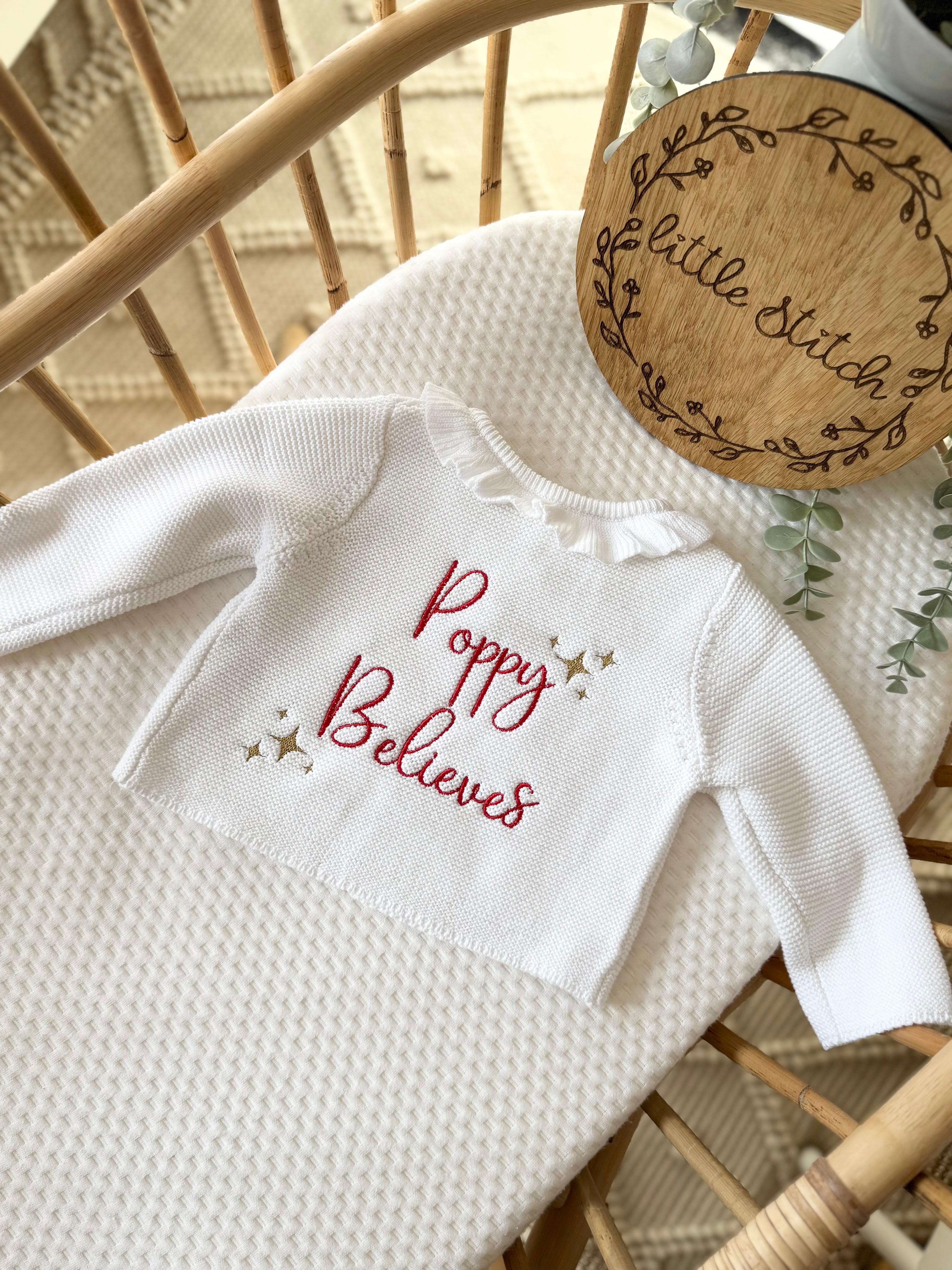 Name believes Christmas cardigan