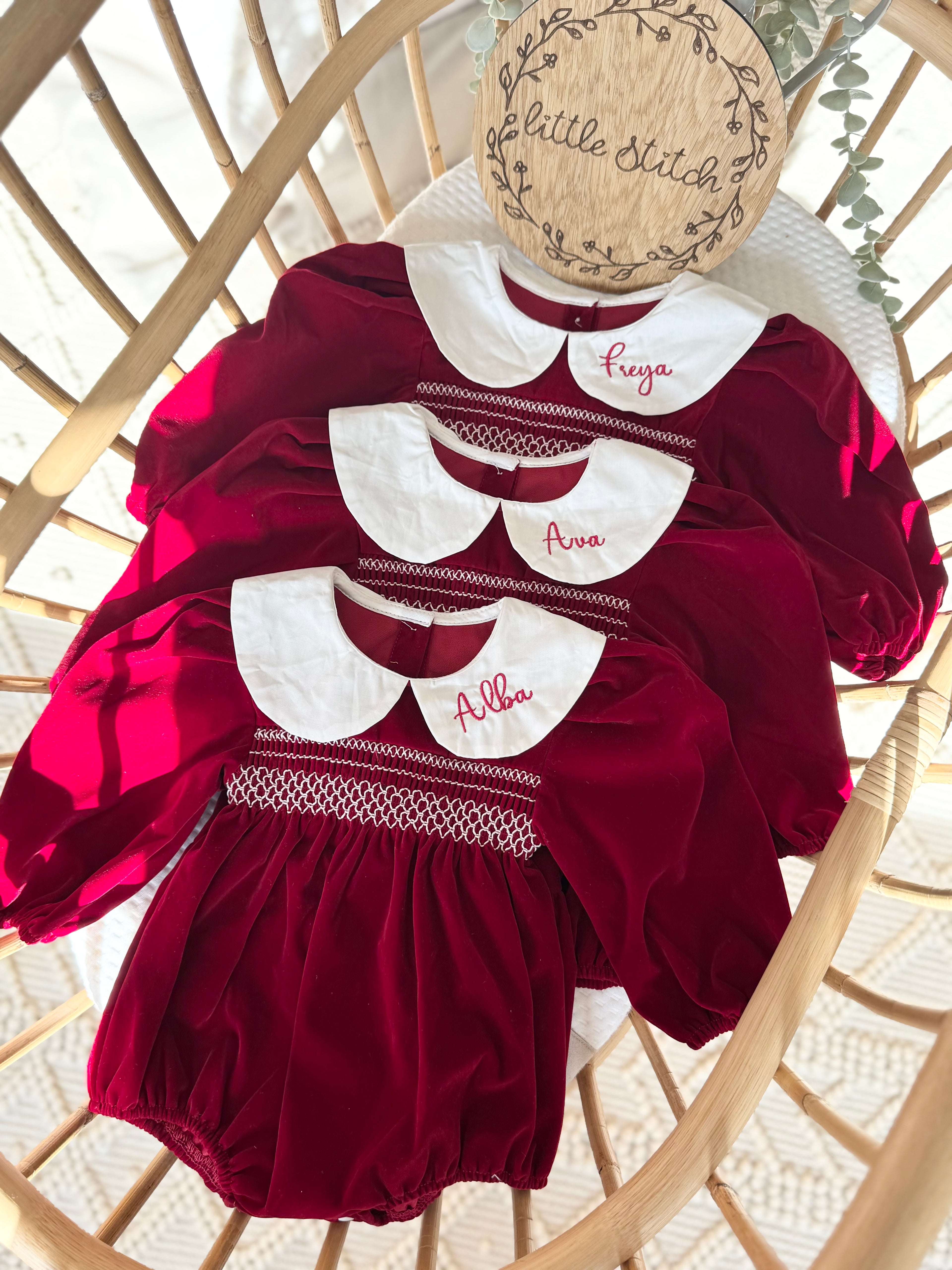 Velvet red romper