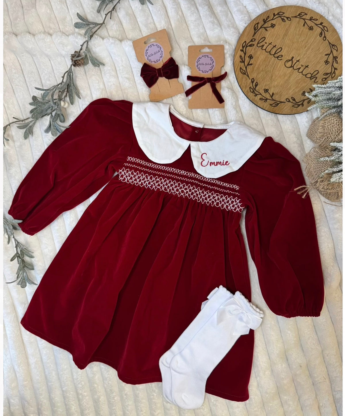 Red velvet Christmas dress