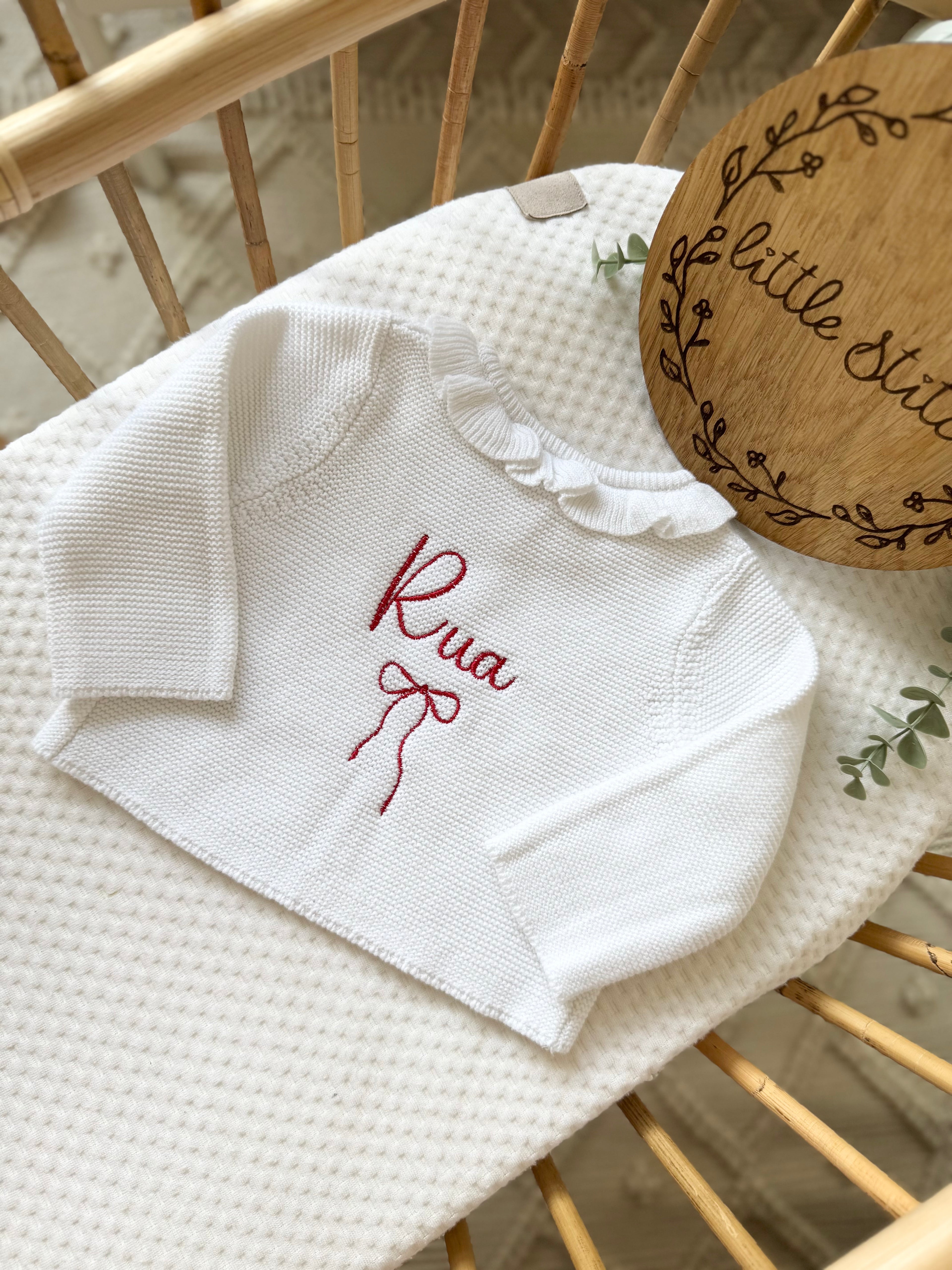 Name and bow cardigan