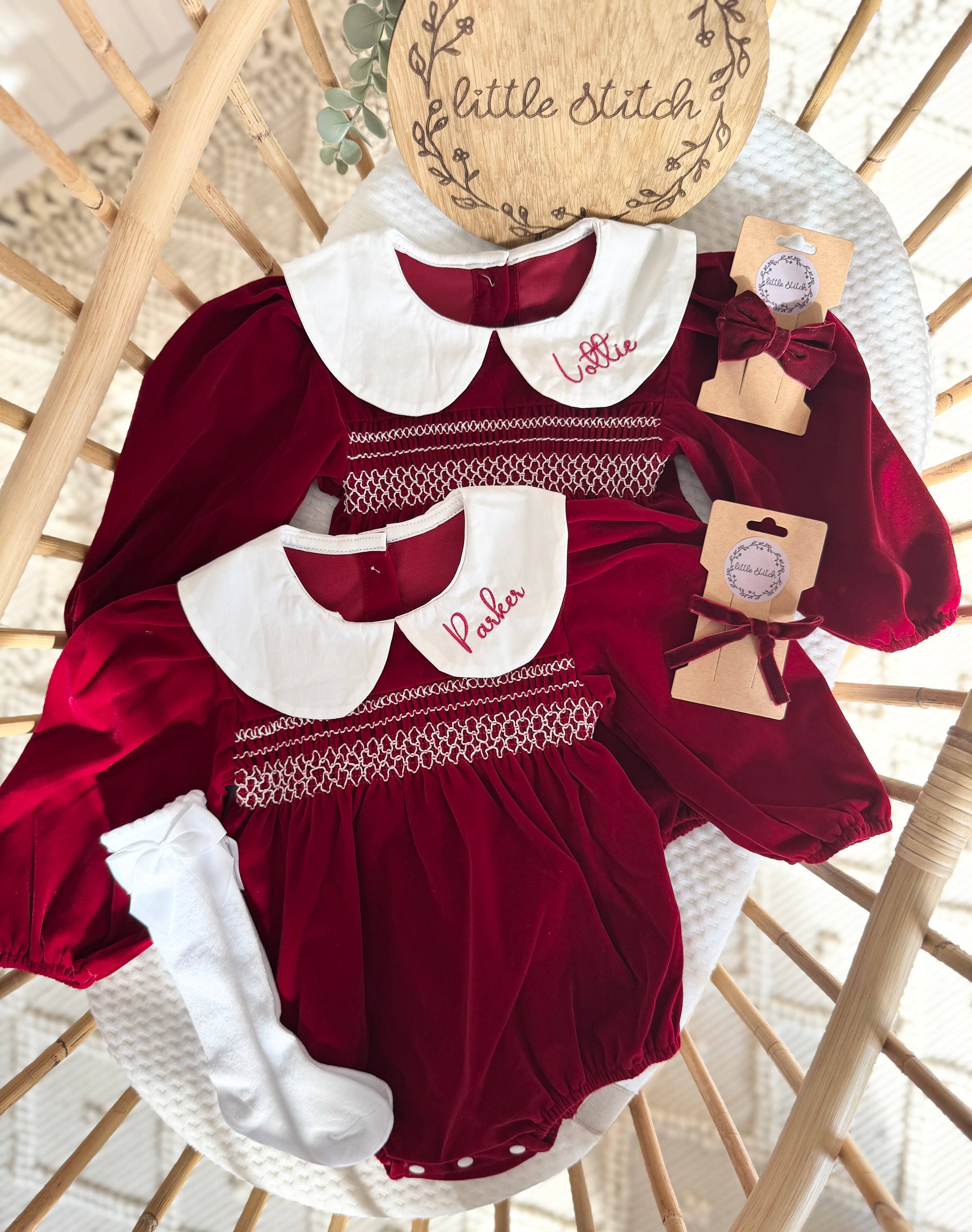 Velvet red romper