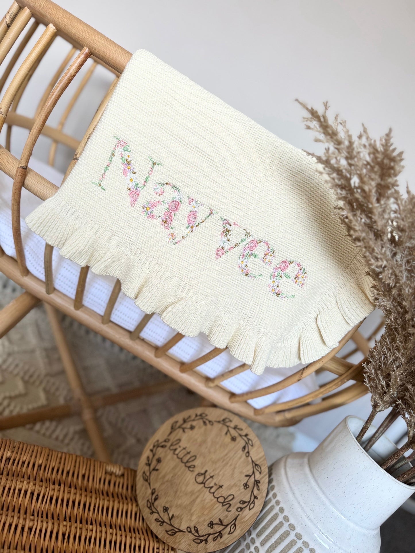 Frilly edge blanket - full floral name