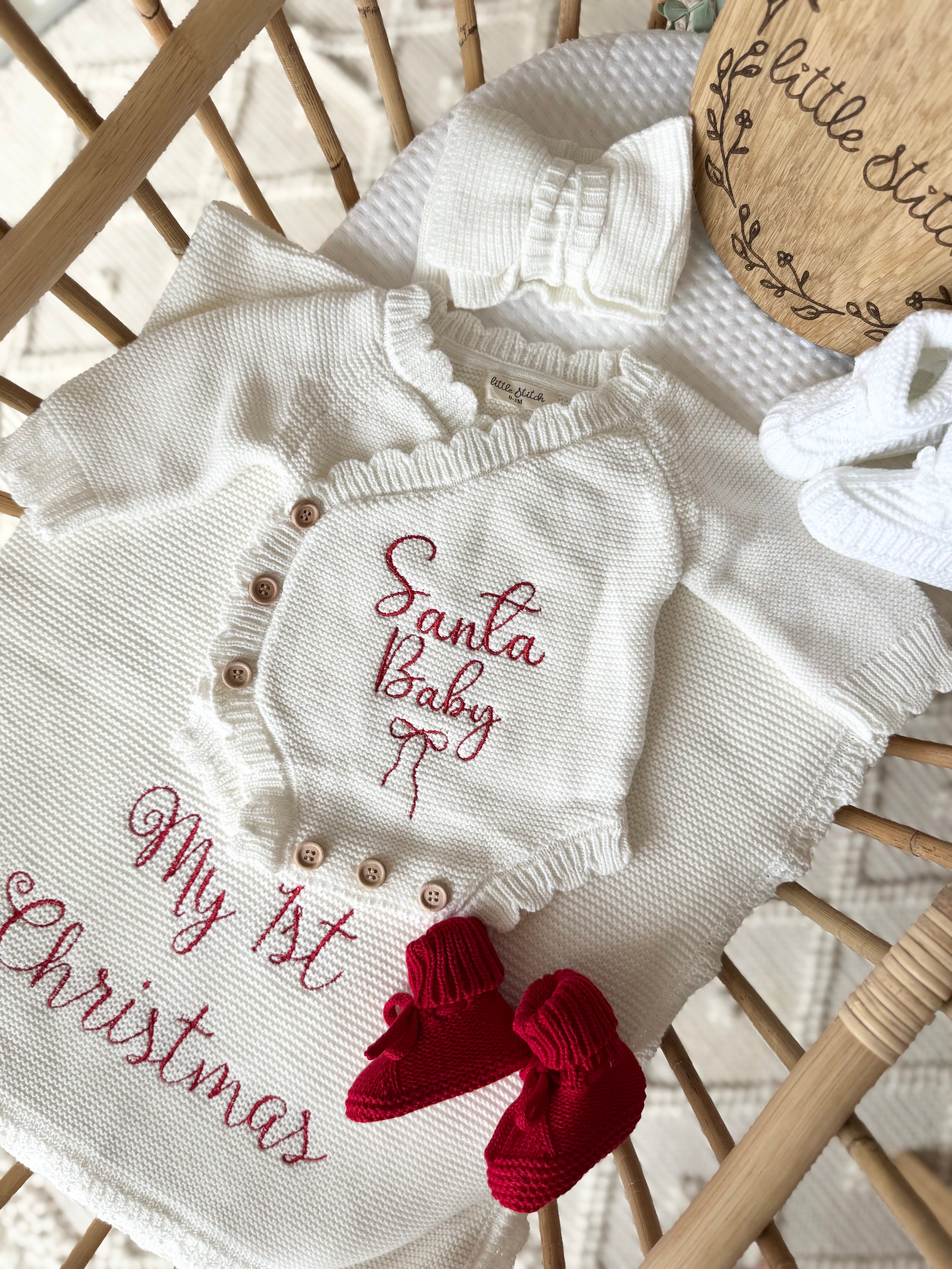 Santa baby scallop romper