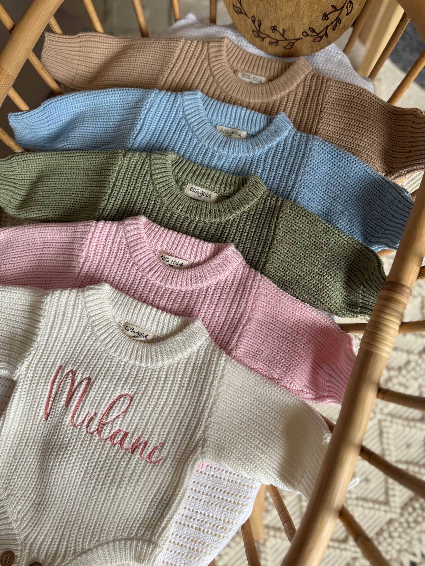 Newborn knitted romper - plain name