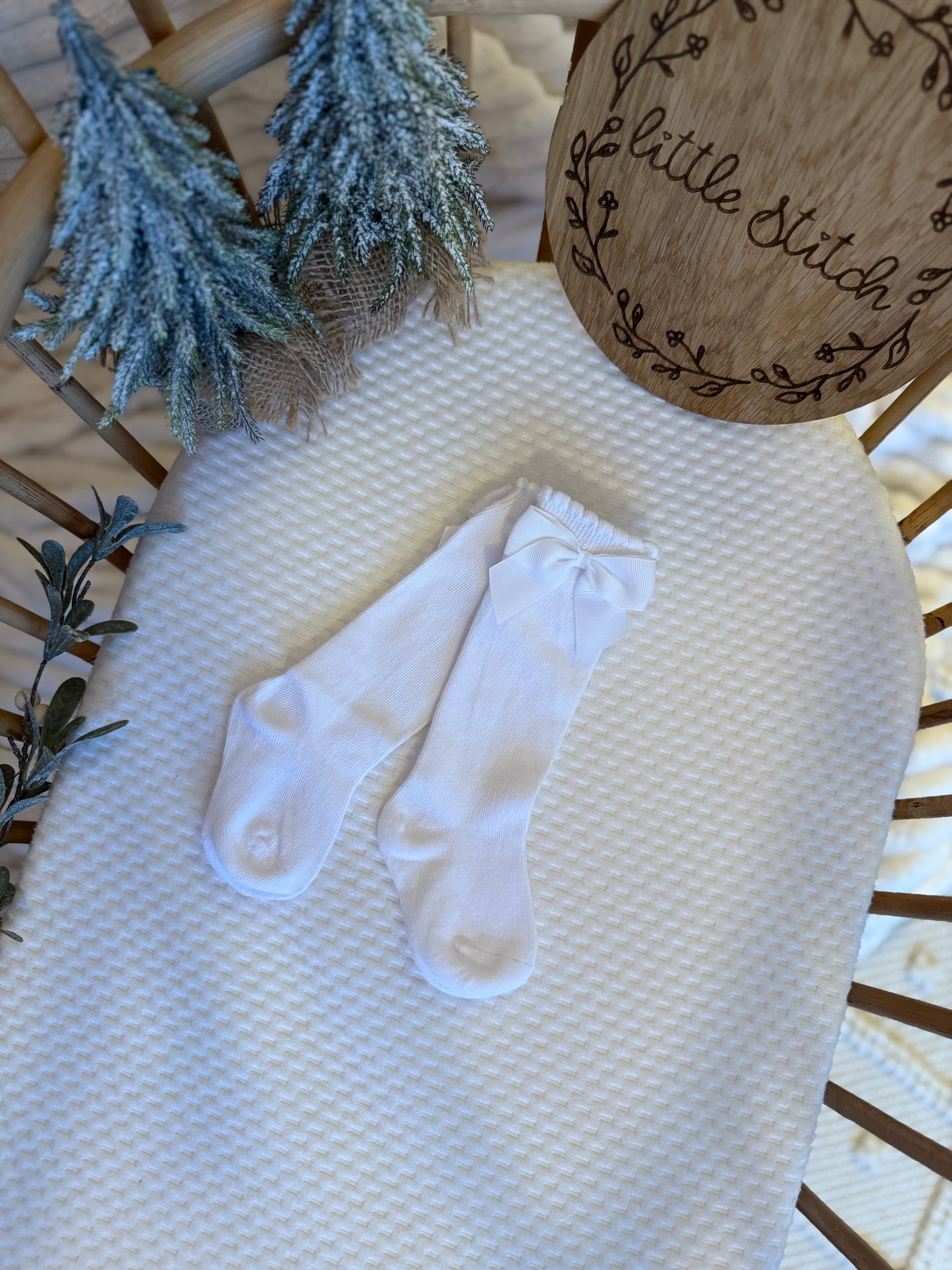 White high knee socks
