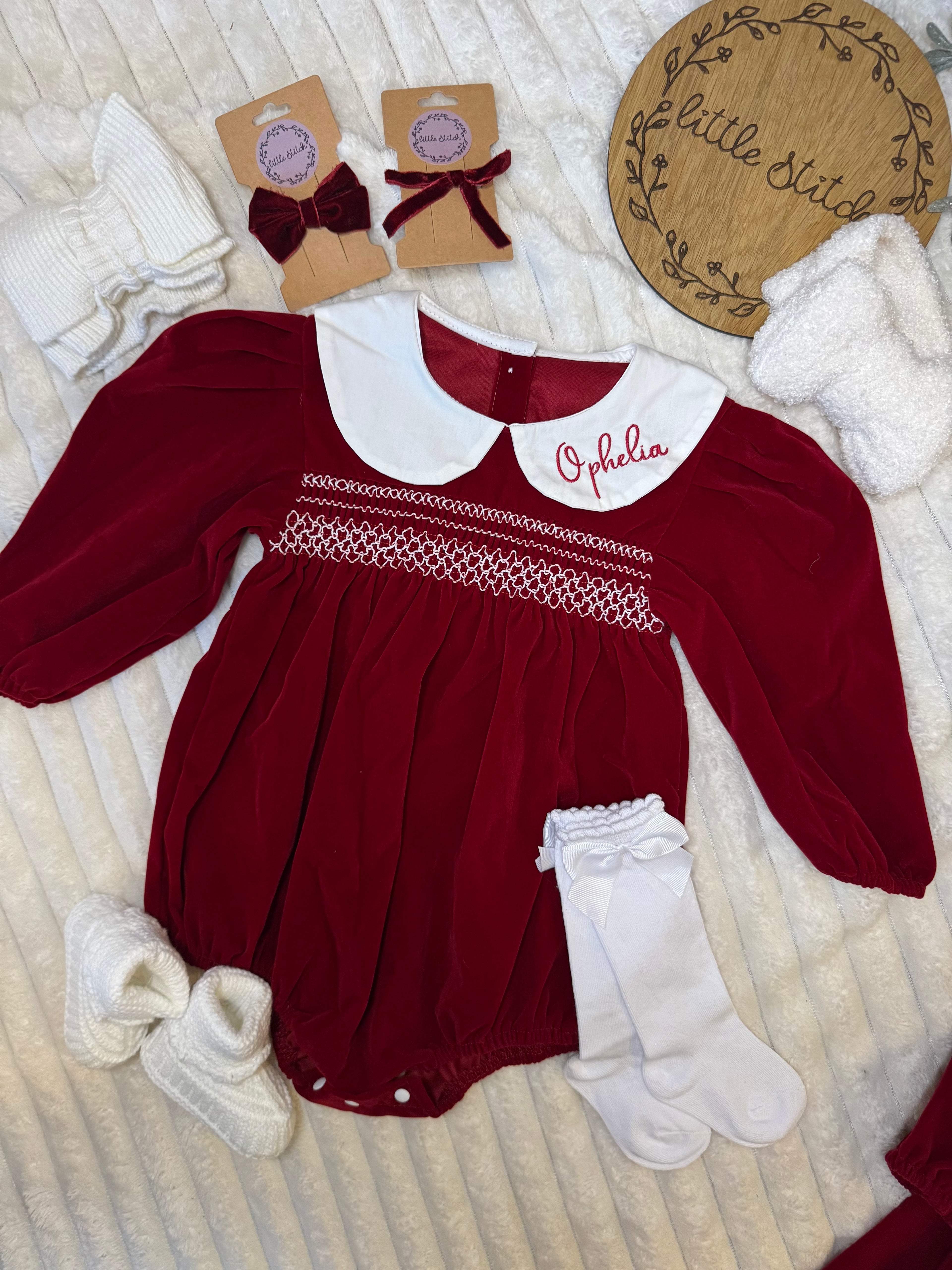 Velvet red romper