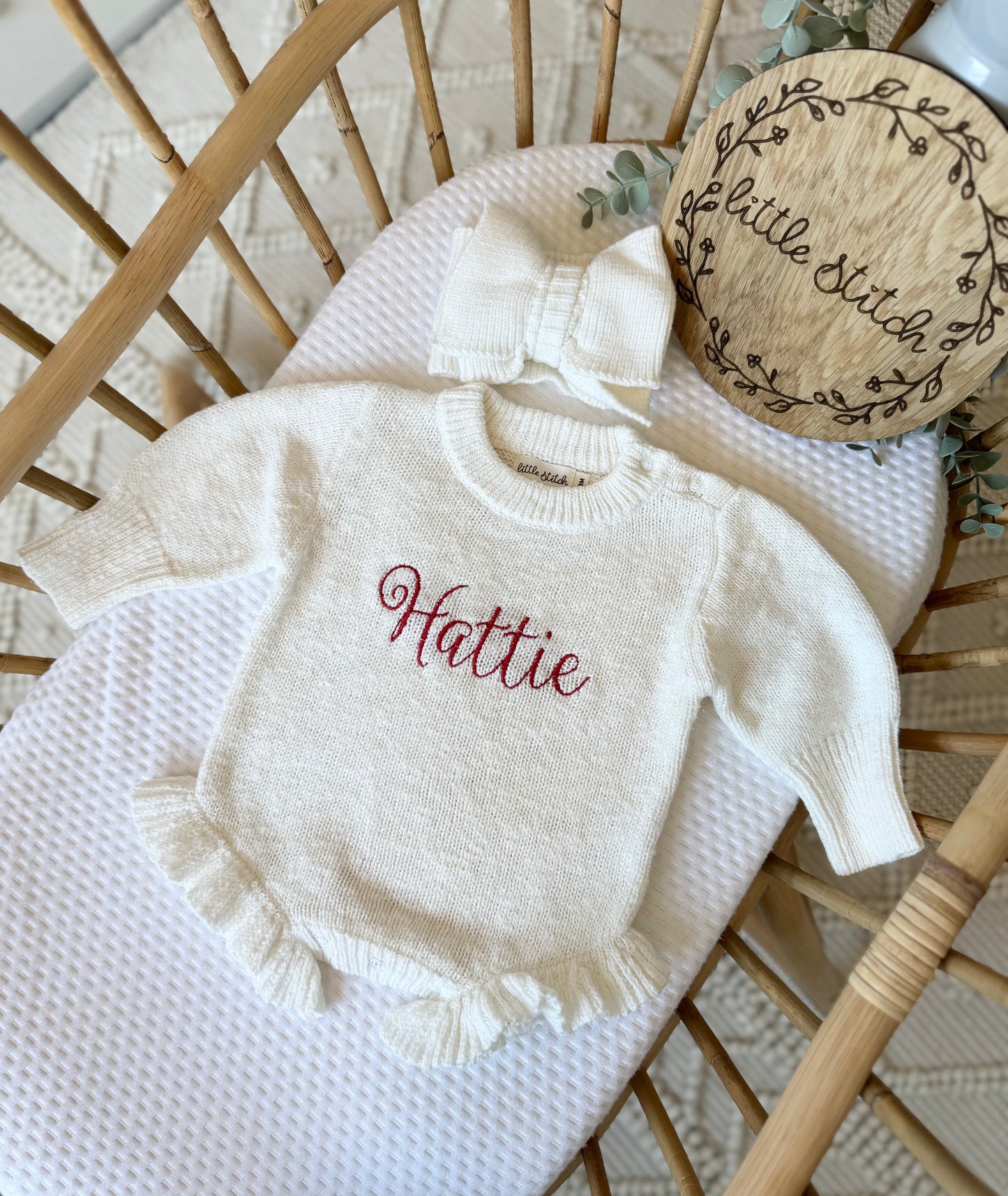 White frill romper - plain name only
