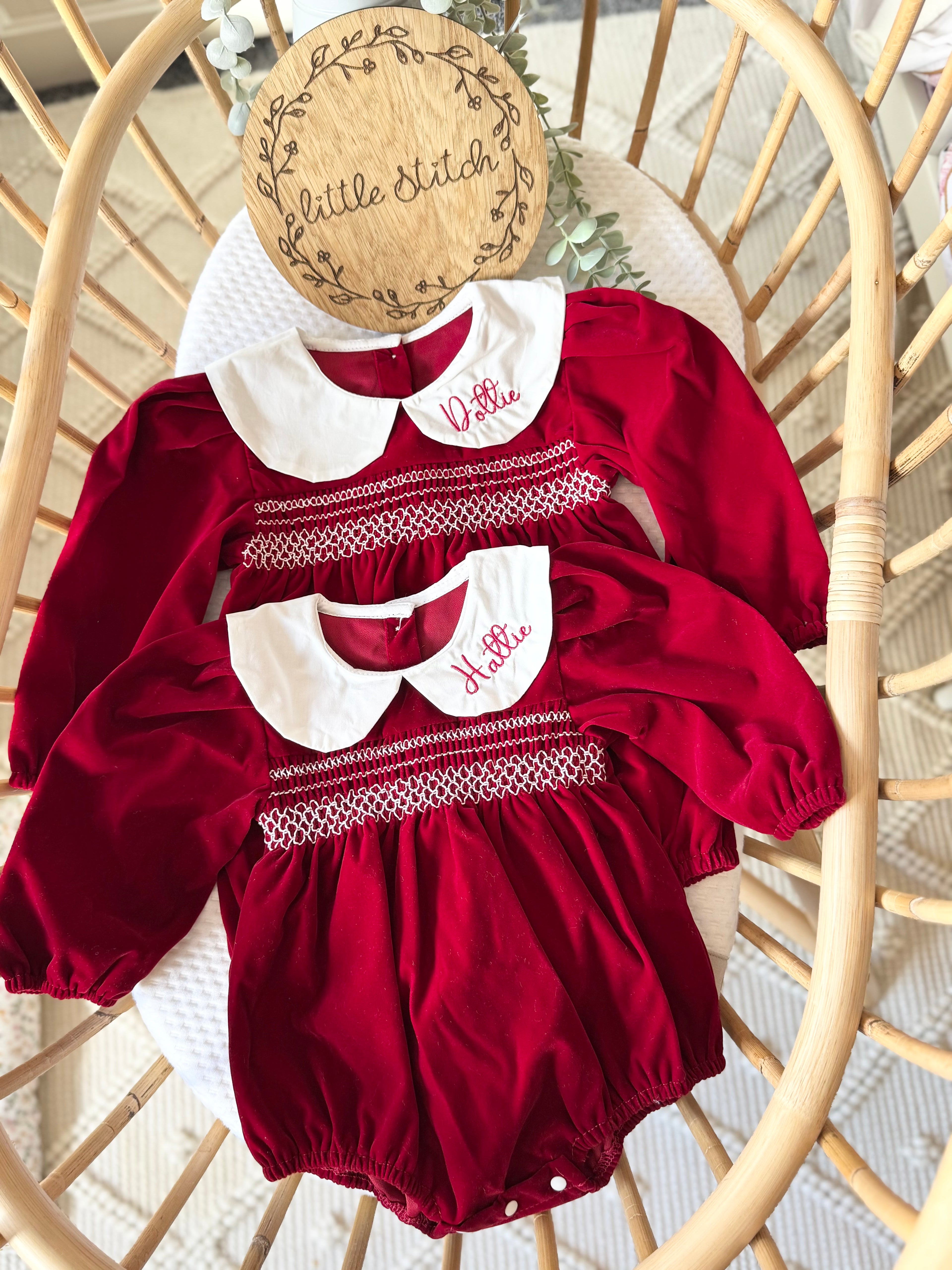 Velvet red romper