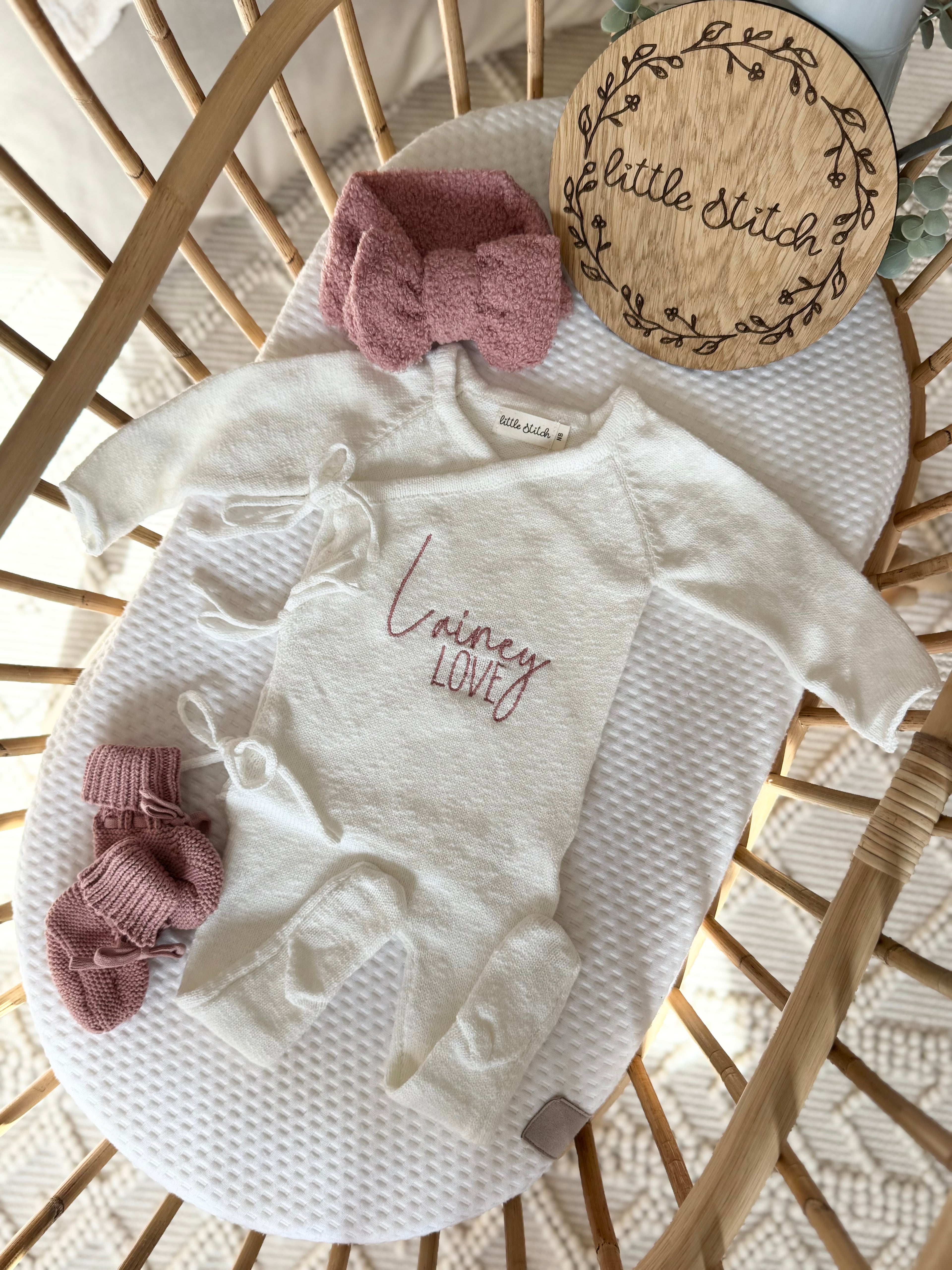 Cotton wrap babygrow - plain name