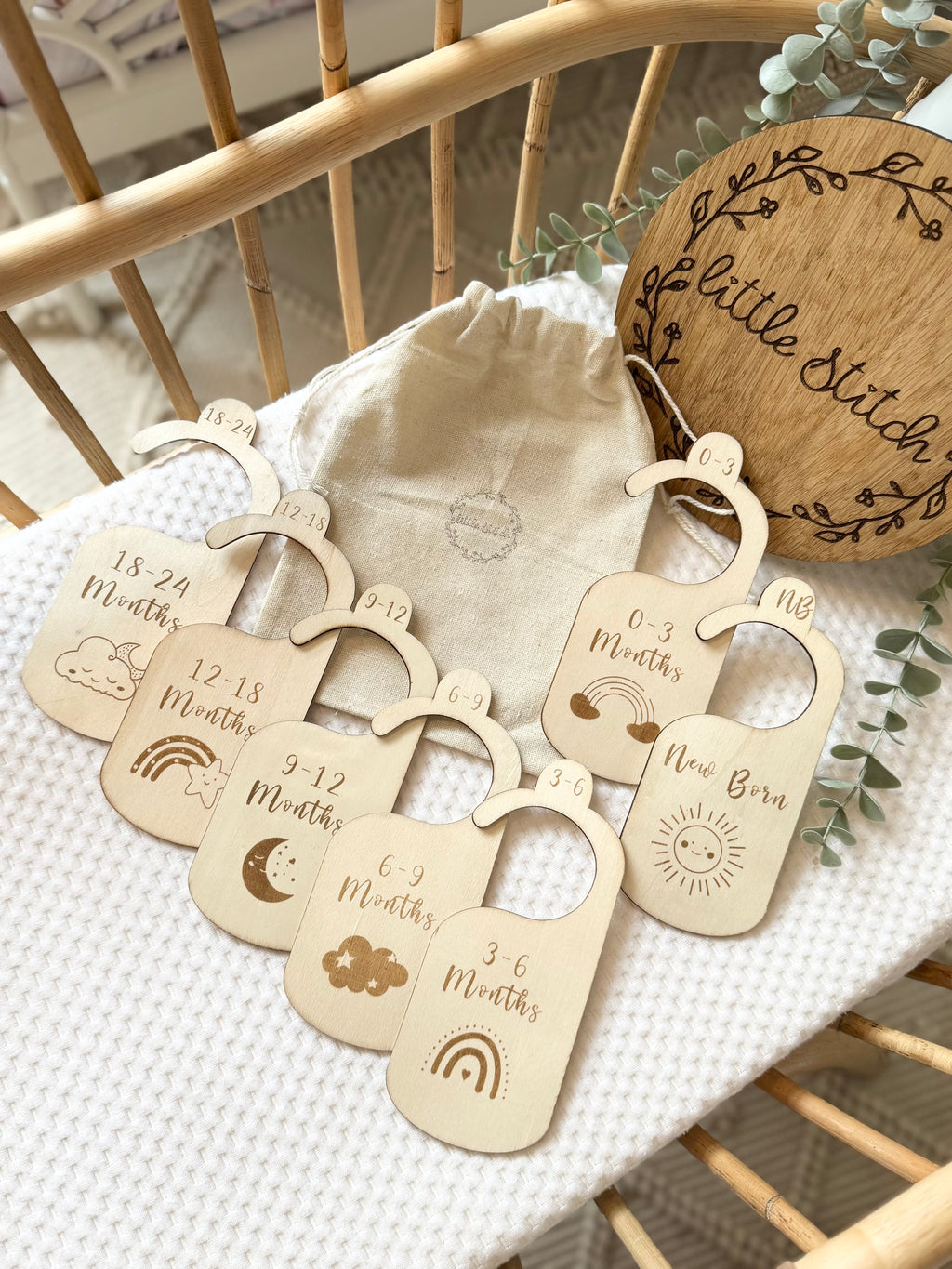 Wardrobe clothing size dividers.