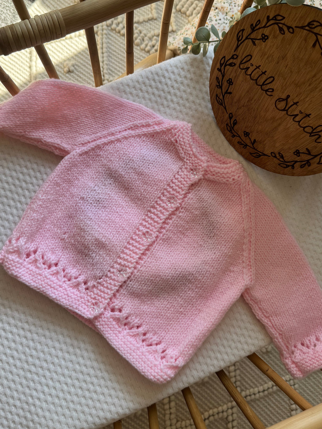 Strawberry cardigan 6-12m (add initial you’d like to the notes in your basket)