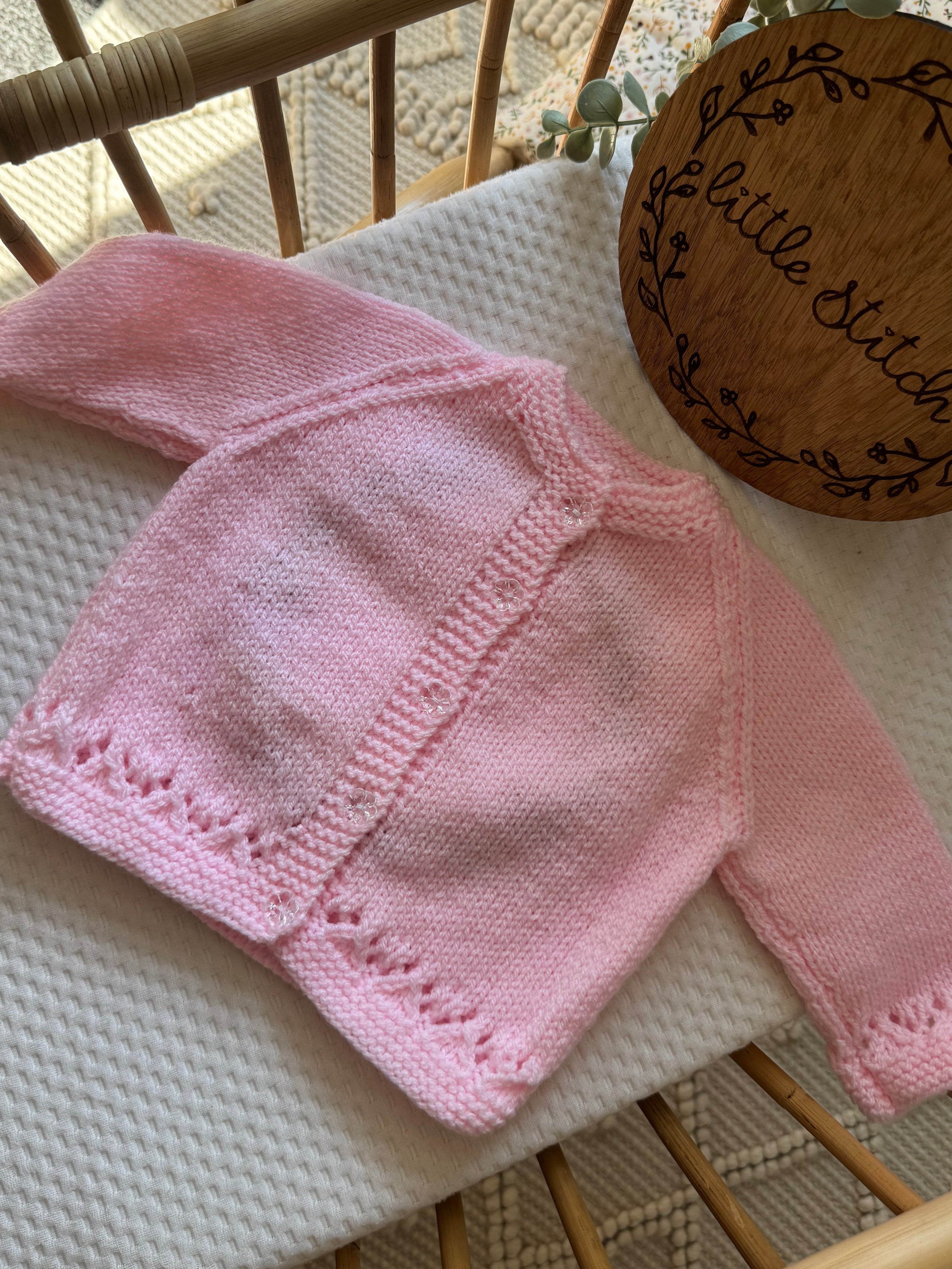 Strawberry cardigan 6-12m (add initial you’d like to the notes in your basket)