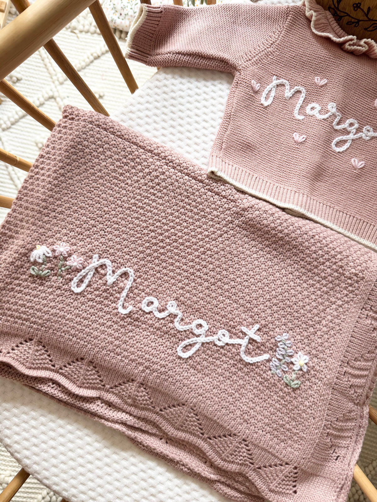 Name and flowers custom order (2-3 week turnaround)