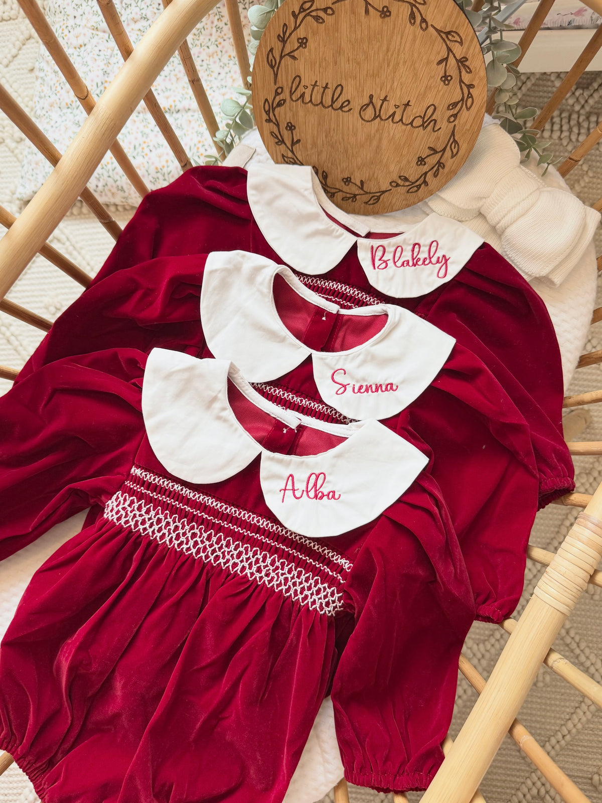 Velvet red romper