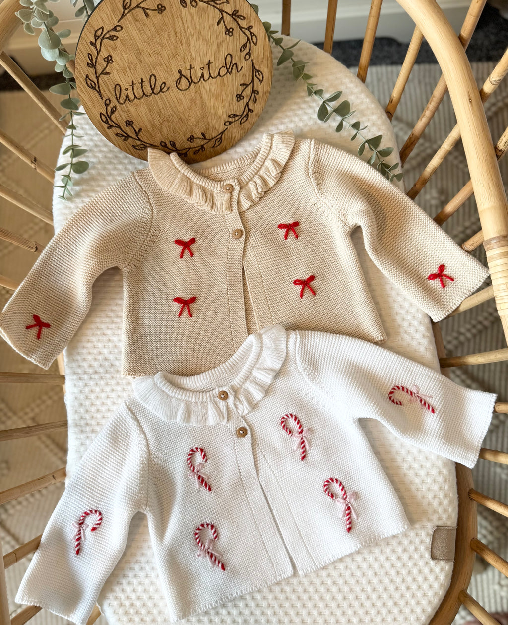 WHITE CANDY CANE cardigan