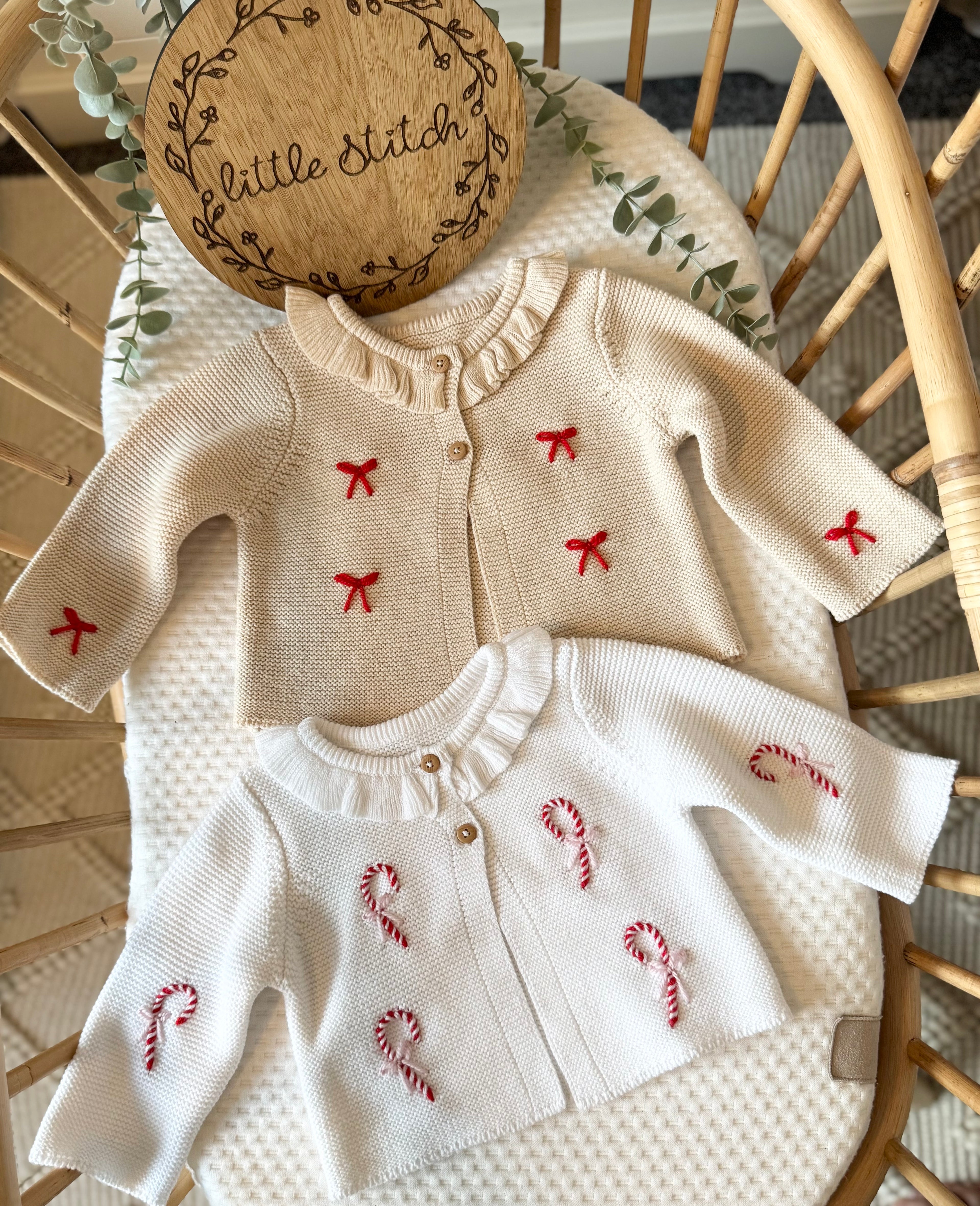 WHITE CANDY CANE cardigan