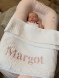 Full floral name blanket - small scallop edge blanket