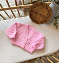 Pink 3-6m handknitted cardigan