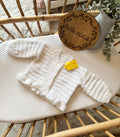 White 3-6m handknitted cardigan