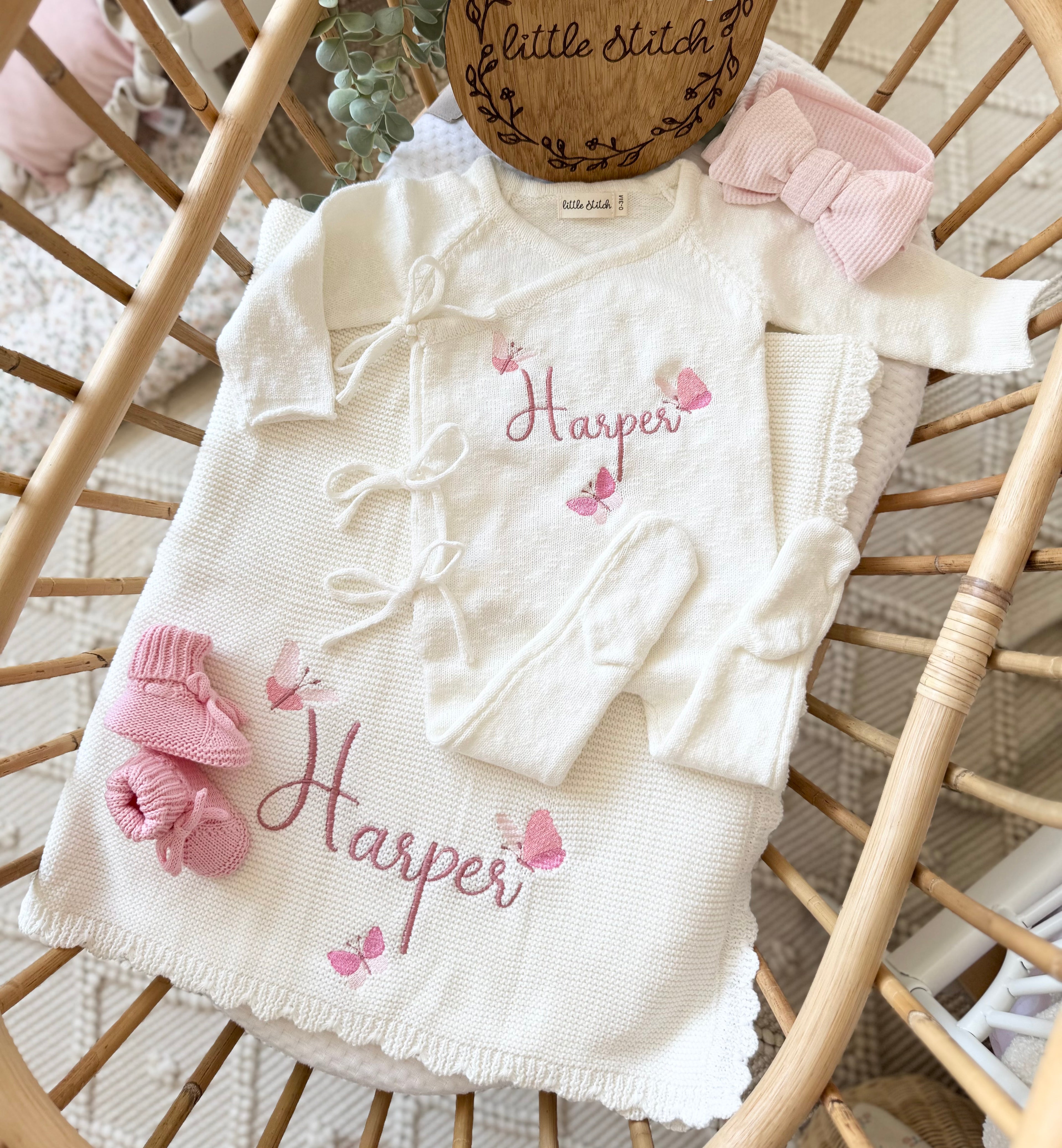 Butterfly design wrap Babygrow