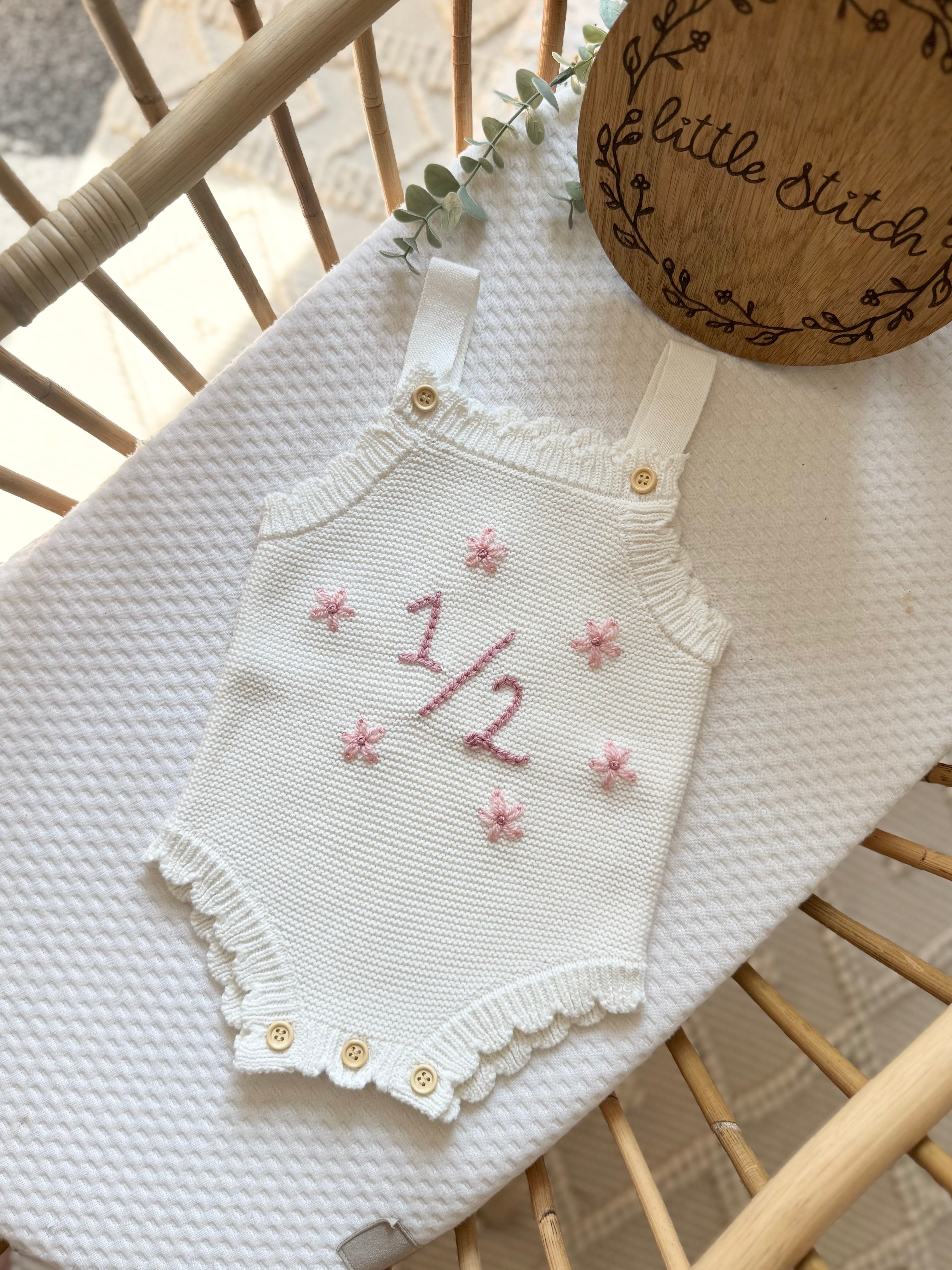 1/2 birthday romper - 3-6m