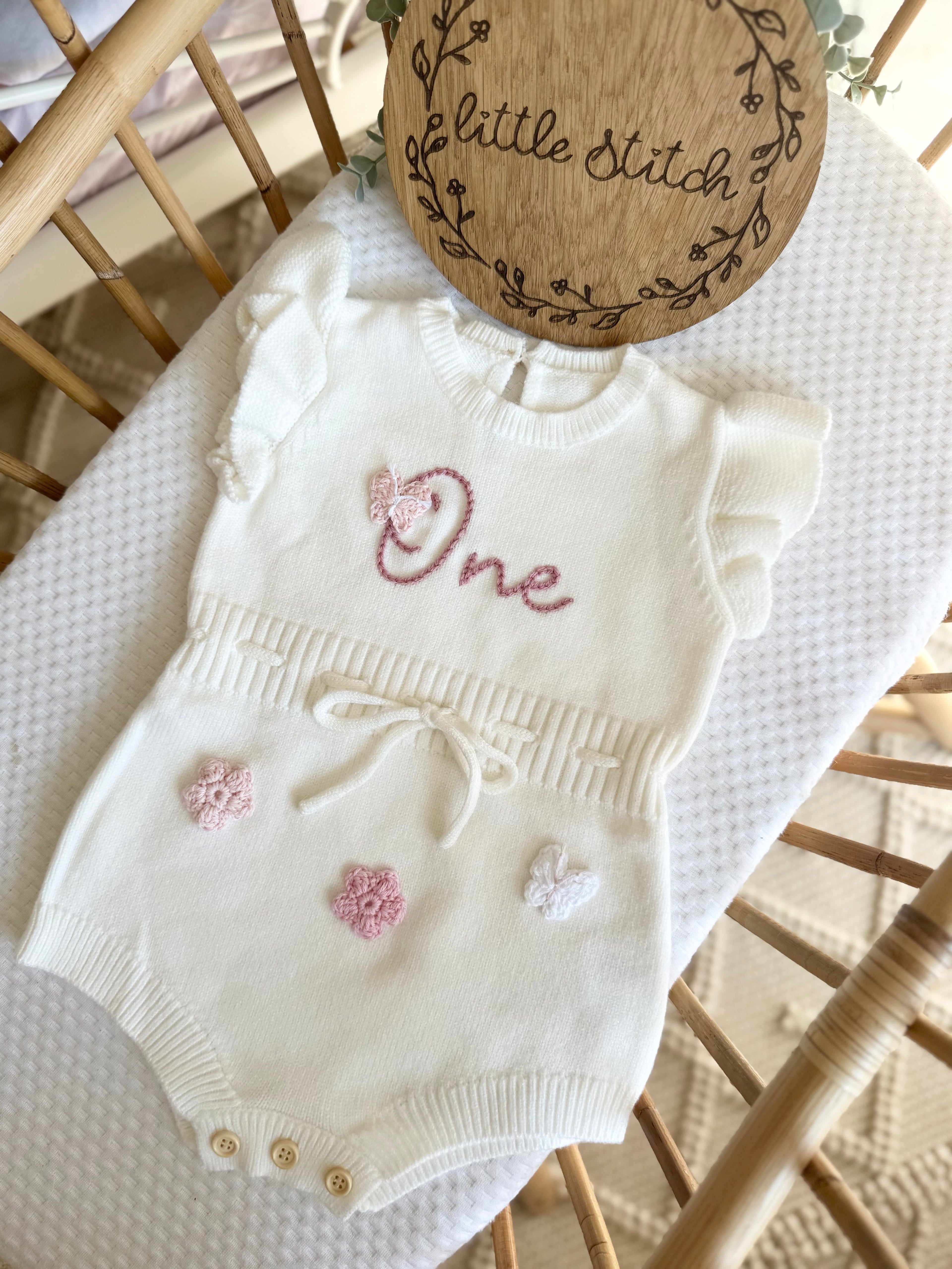 Crotchet one romper - 12-18m
