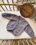 Purple 3-6m handknitted cardigan