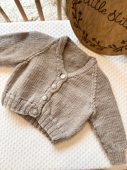 Brown 0-3m handknitted cardigan