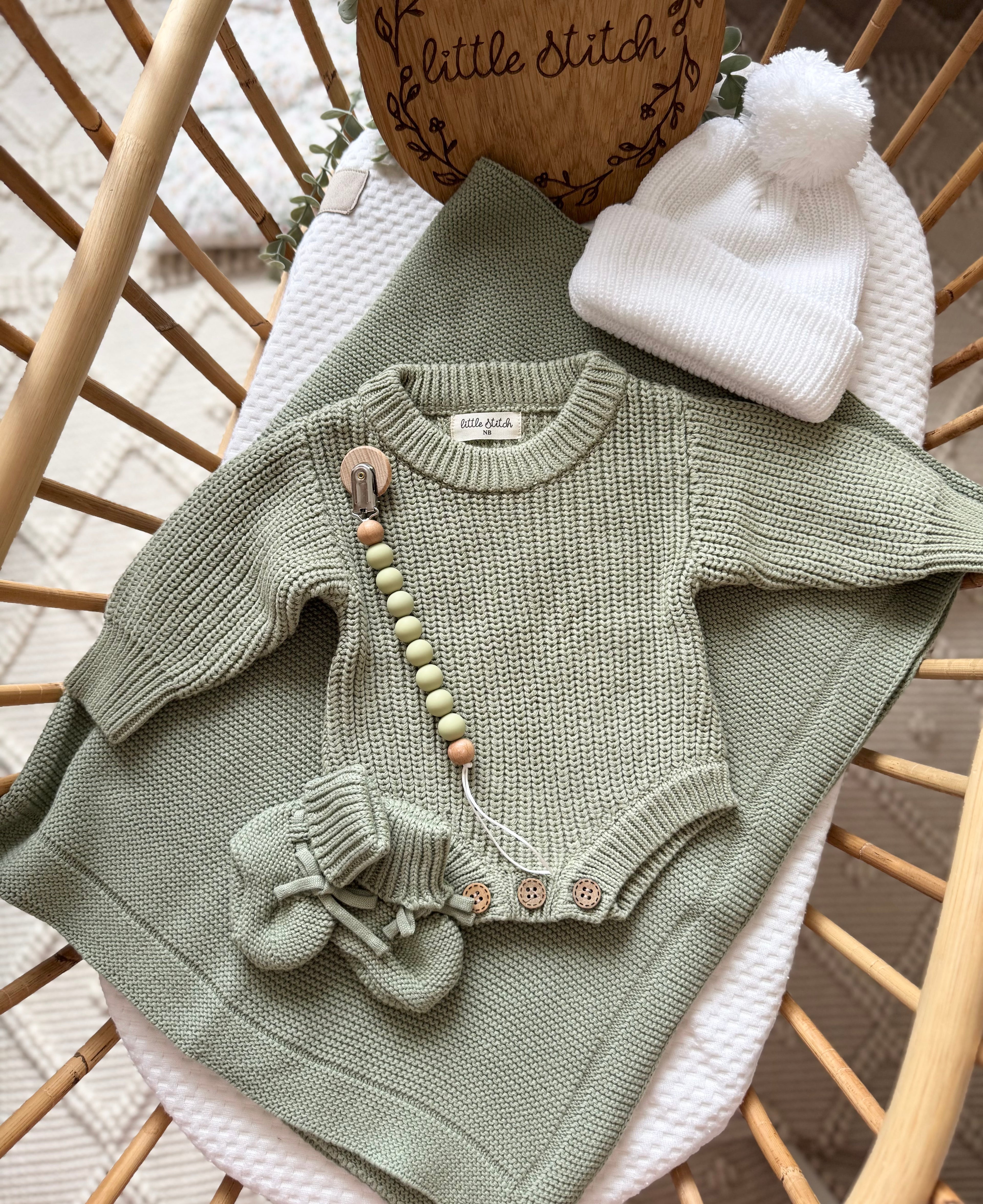 Green 5 piece set - newborn - add name to notes