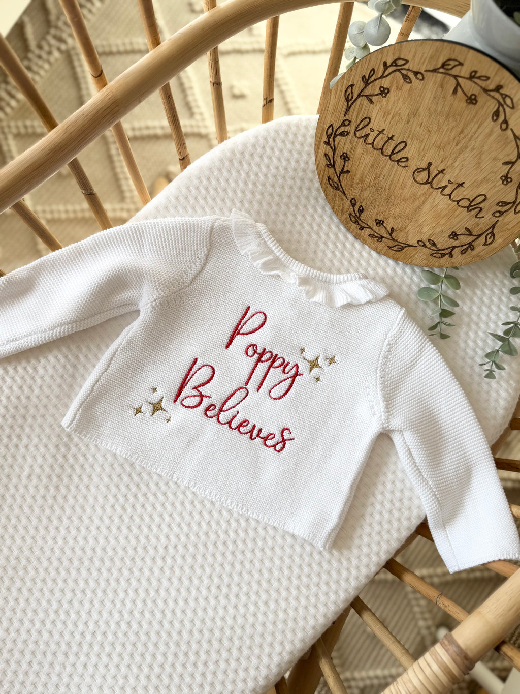 Name believes Christmas cardigan