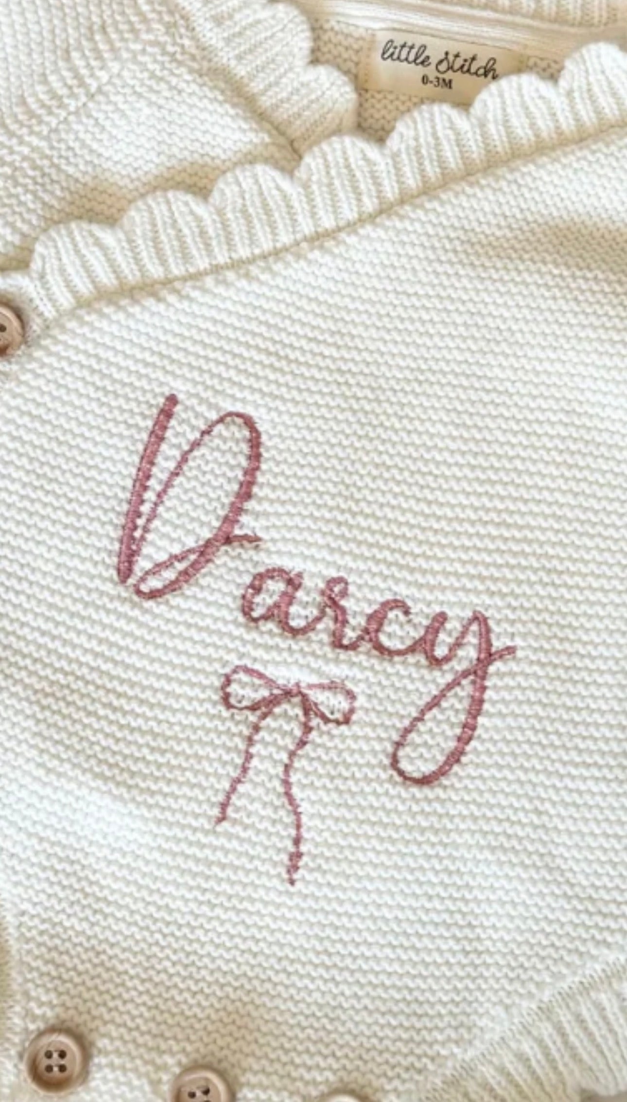 Name and bow design wrap over romper