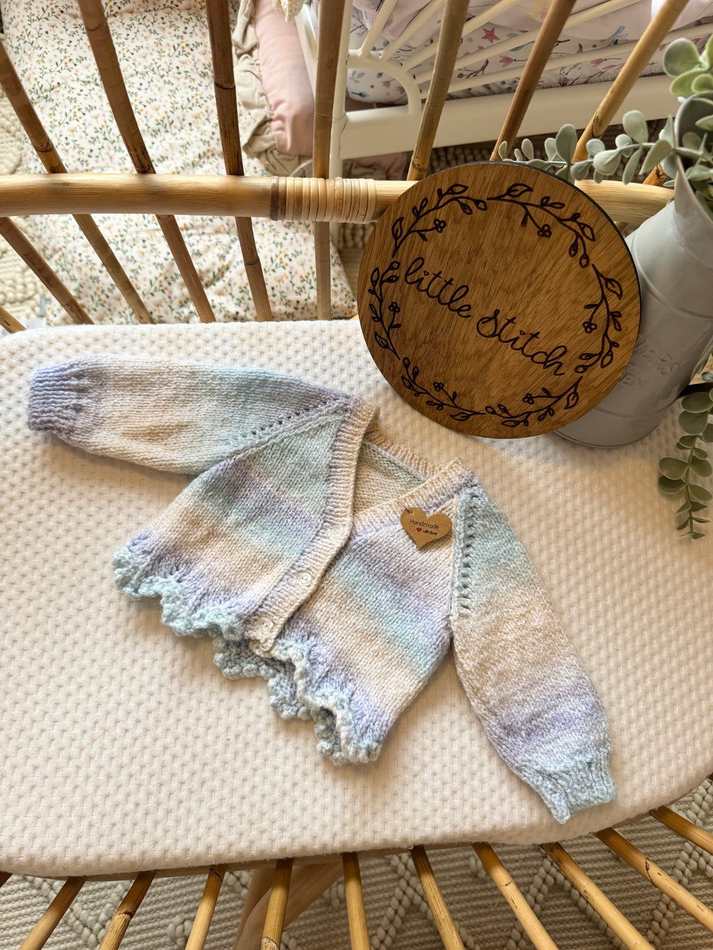 Pastel 0-3m handknitted cardigan