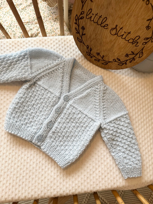 Blue 0-3m handknitted cardigan