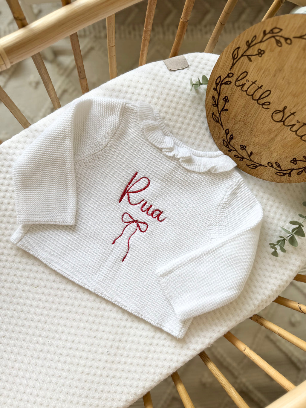 Name and bow cardigan