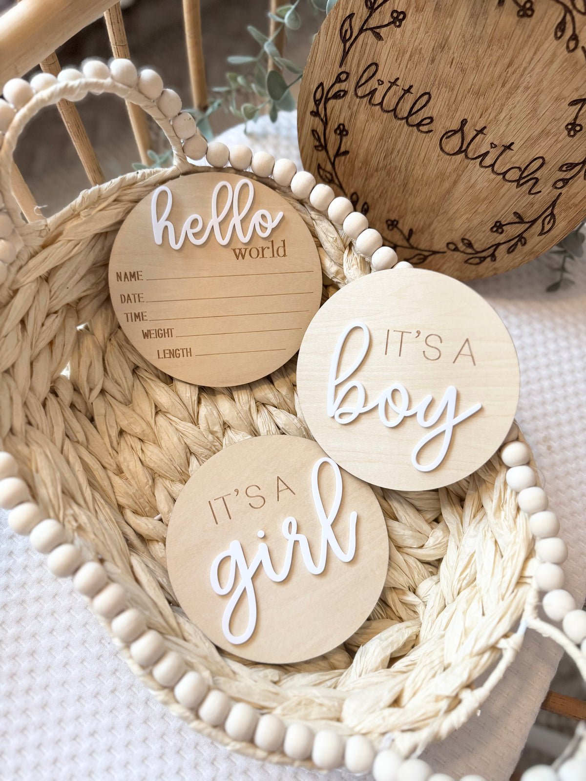 Gender reveal plaque bundle