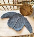 Petrol blue 3-6m handknitted cardigan