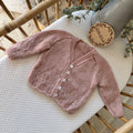 Dusky pink 3-6m handknitted cardigan