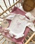 Name and bow design frilly romper