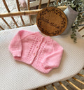 Pink 3-6m handknitted cardigan