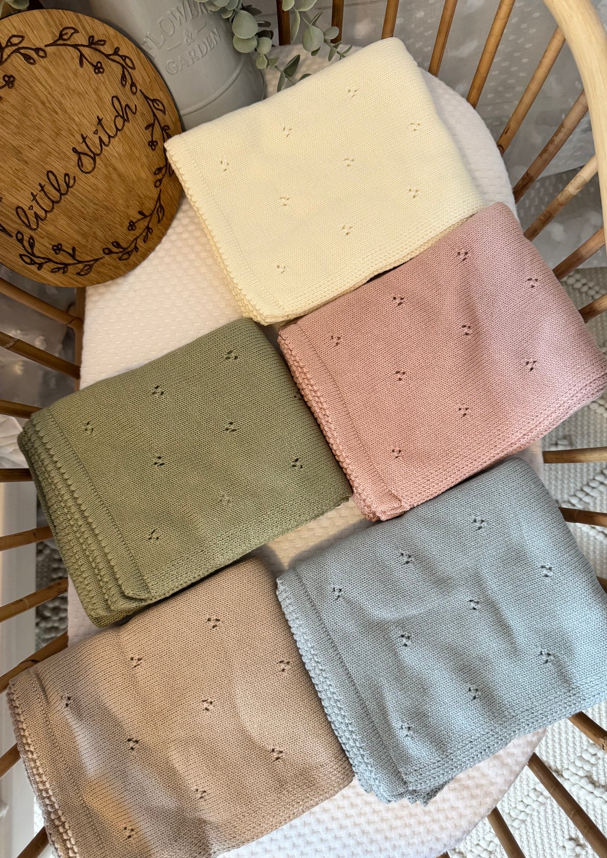 Plain name - pointelle blanket