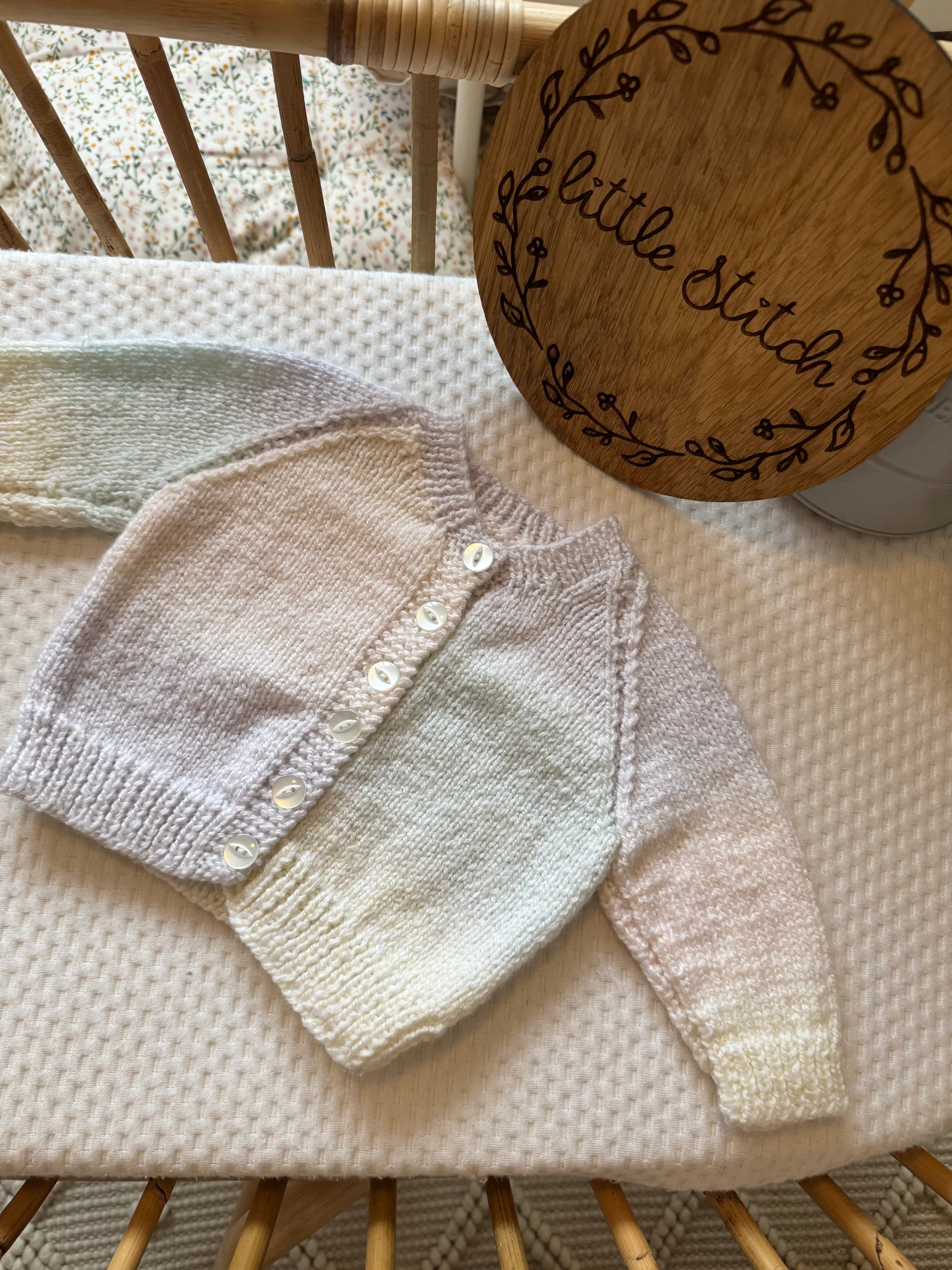 Pastel 0-3m handknitted cardigan