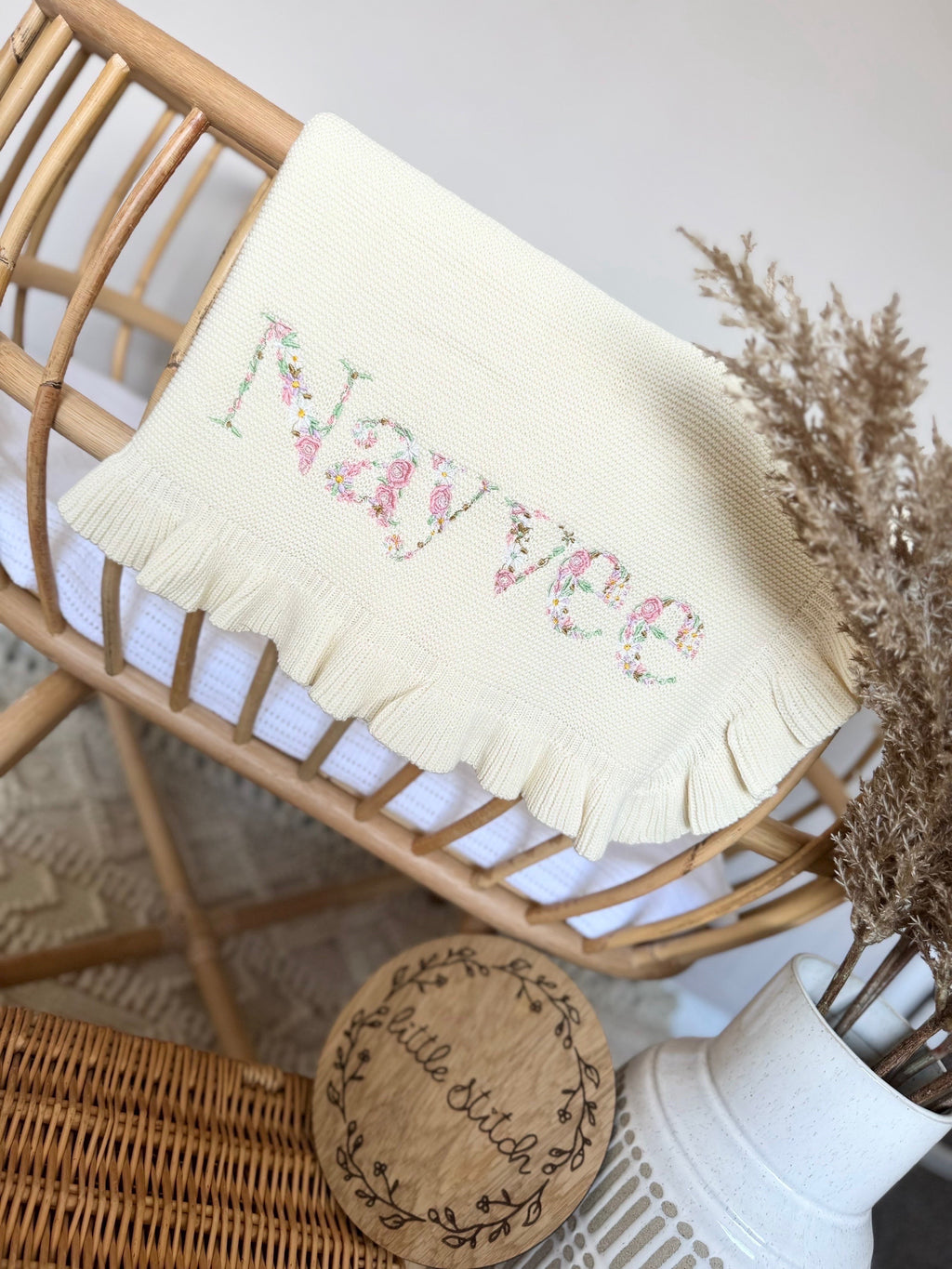 Frilly edge blanket - full floral name