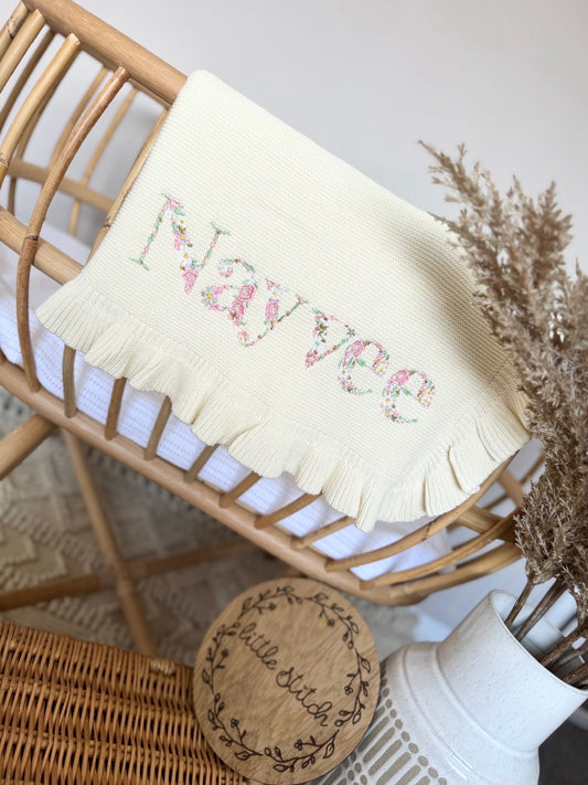 Frilly edge blanket - full floral name