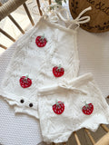 Strawberry romper and shorts set - 12-18m