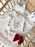 Santa baby scallop romper
