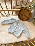 Blue 0-3m handknitted cardigan