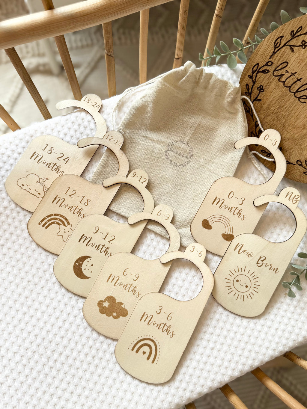 Wardrobe clothing size dividers.