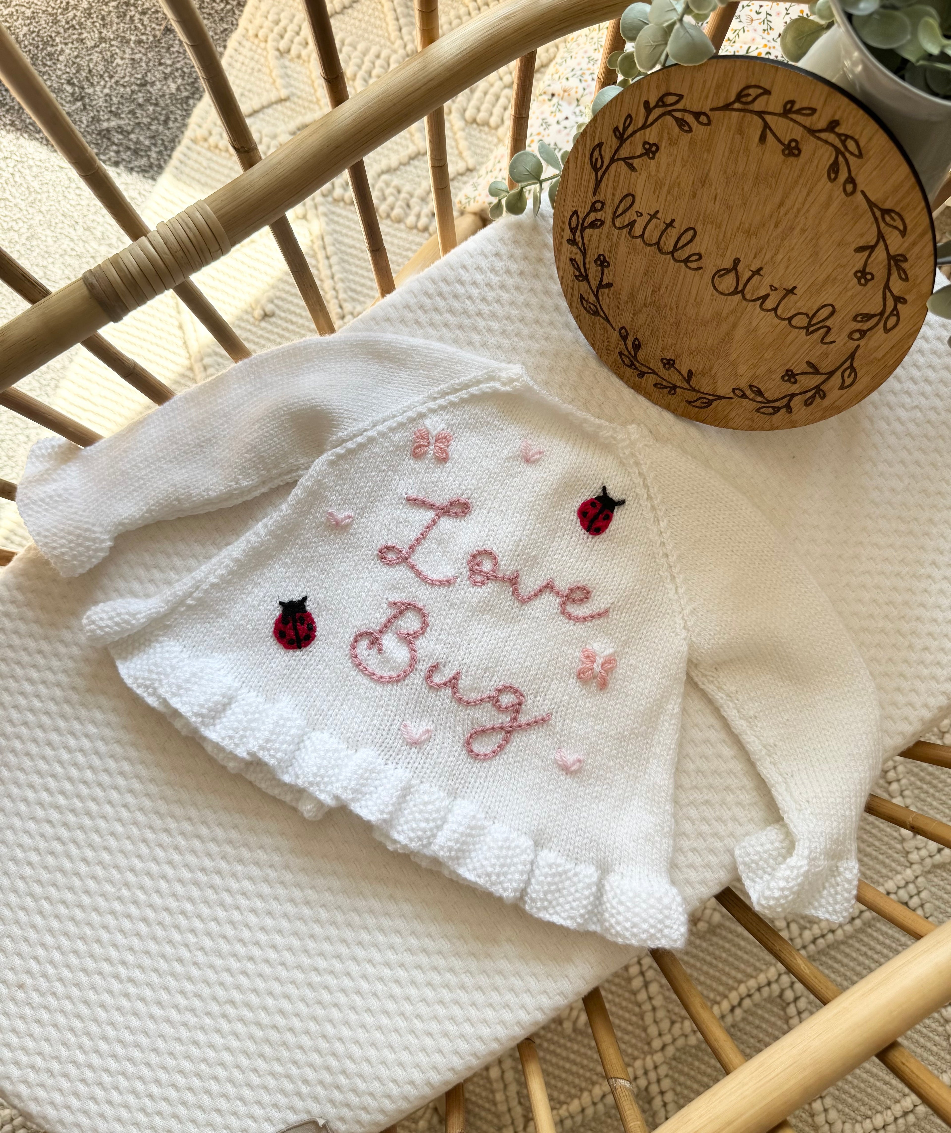 Love bug cardigan - 6-12m