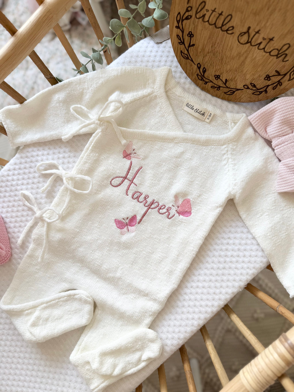 Butterfly design wrap Babygrow